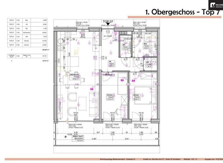Terrassenwohnung zum Kauf - Erstbezug 449.000 € 3 Zimmer 68,2 m² 1. Geschoss Biedermannsdorf 2362