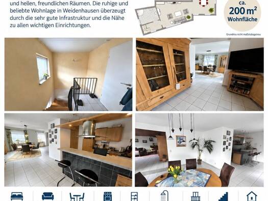 Wohnung zur Miete 1.250 € 6 Zimmer 200 m² Geschoss 1/1 frei ab 01.11.2026 Weidenhausen Gladenbach 35075
