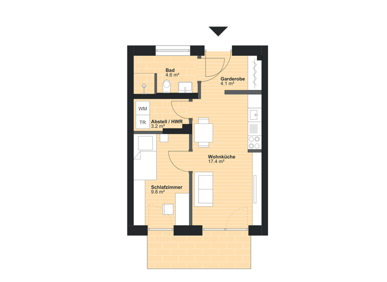 Wohnung zum Kauf - Erstbezug provisionsfrei 249.000 € 2 Zimmer 42,6 m² Volkach 97332