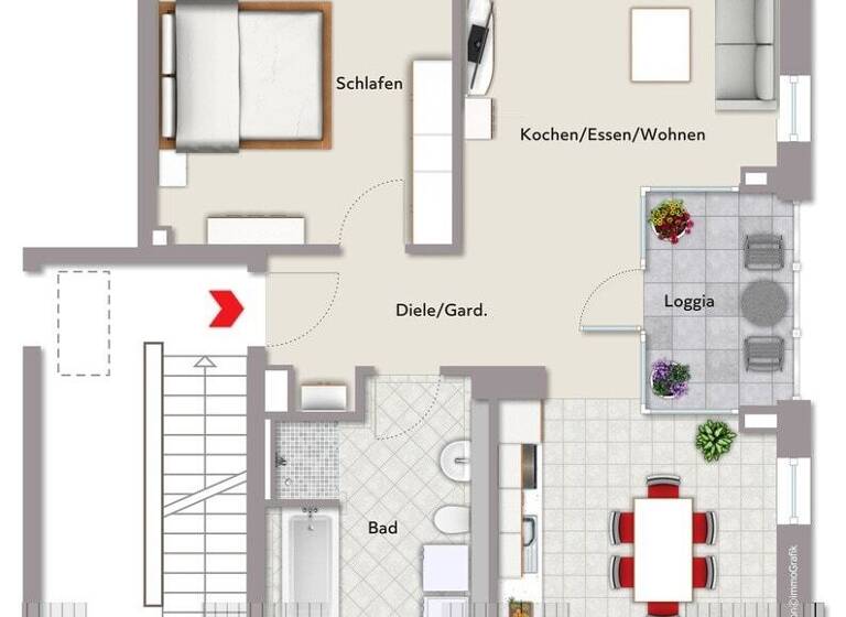 Wohnung zum Kauf provisionsfrei 319.181 € 2 Zimmer 59,7 m²<br/>Wohnfläche Dachgeschoss<br/>Geschoss Herrieden Herrieden 91567