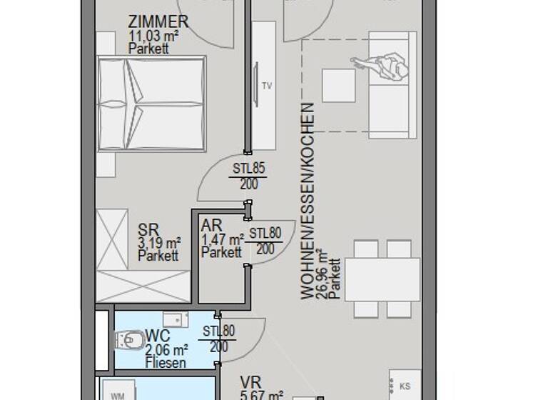 Wohnung zum Kauf - Erstbezug 278.000 € 2 Zimmer 55,8 m² 2. Geschoss Straßgang Graz 8054