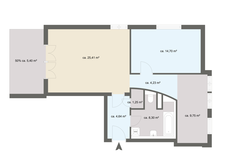 Wohnung zum Kauf 299.000 € 2 Zimmer 74 m² 3. Geschoss Fechenheim Frankfurt am Main 60386