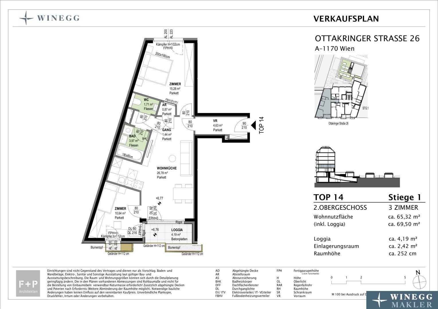 Wohnung zum Kauf 369.600 € 3 Zimmer 65,3 m²<br/>Wohnfläche 2.<br/>Geschoss Ottakringer Straße 26 Wien 1170