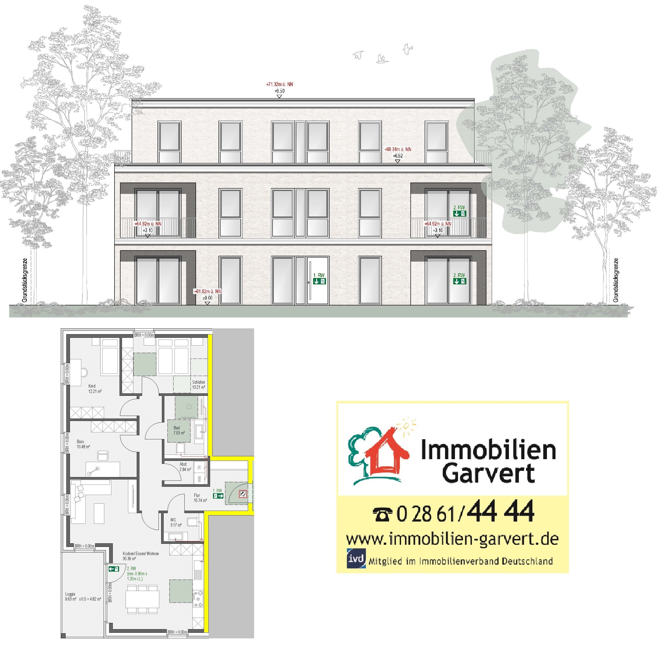 Wohnung zum Kauf provisionsfrei 419.500 € 4 Zimmer 105 m²<br/>Wohnfläche Raesfeld Raesfeld 46348