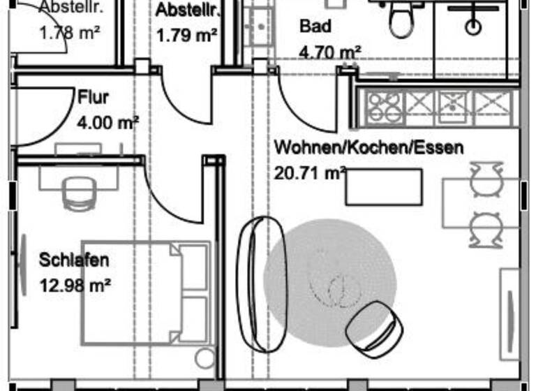 Wohnung zur Miete 1.220 € 2 Zimmer 44 m² Geschoss 5/8 frei ab sofort Düsseldorfer Straße 15 Bahnhofsviertel Frankfurt am Main 60329