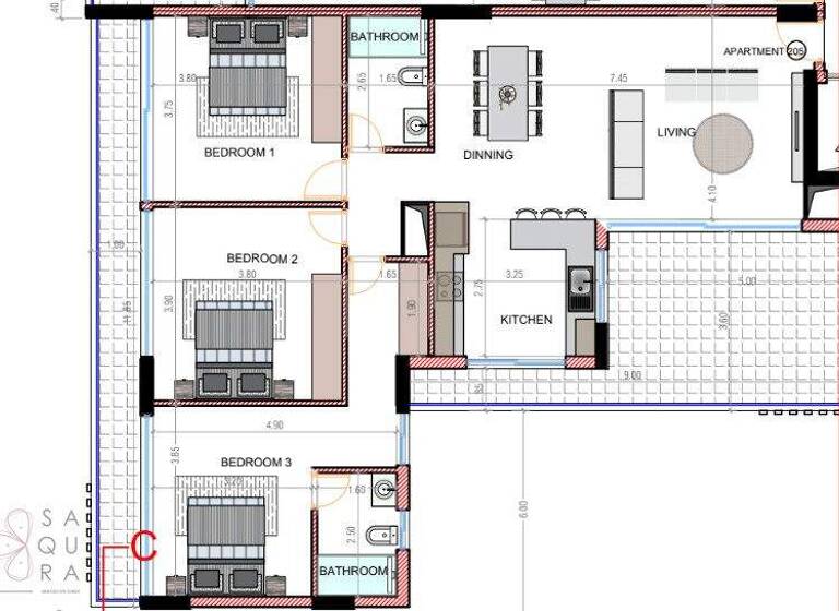 Wohnung zum Kauf provisionsfrei 640.000 € 4 Zimmer 111 m² 1. Geschoss Paphos 8010