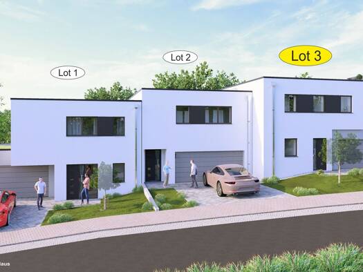 Reihenmittelhaus zum Kauf - Erstbezug 1.299.000 € 4 Zimmer 166,1 m² 488 m² Grundstück Peppange 3391