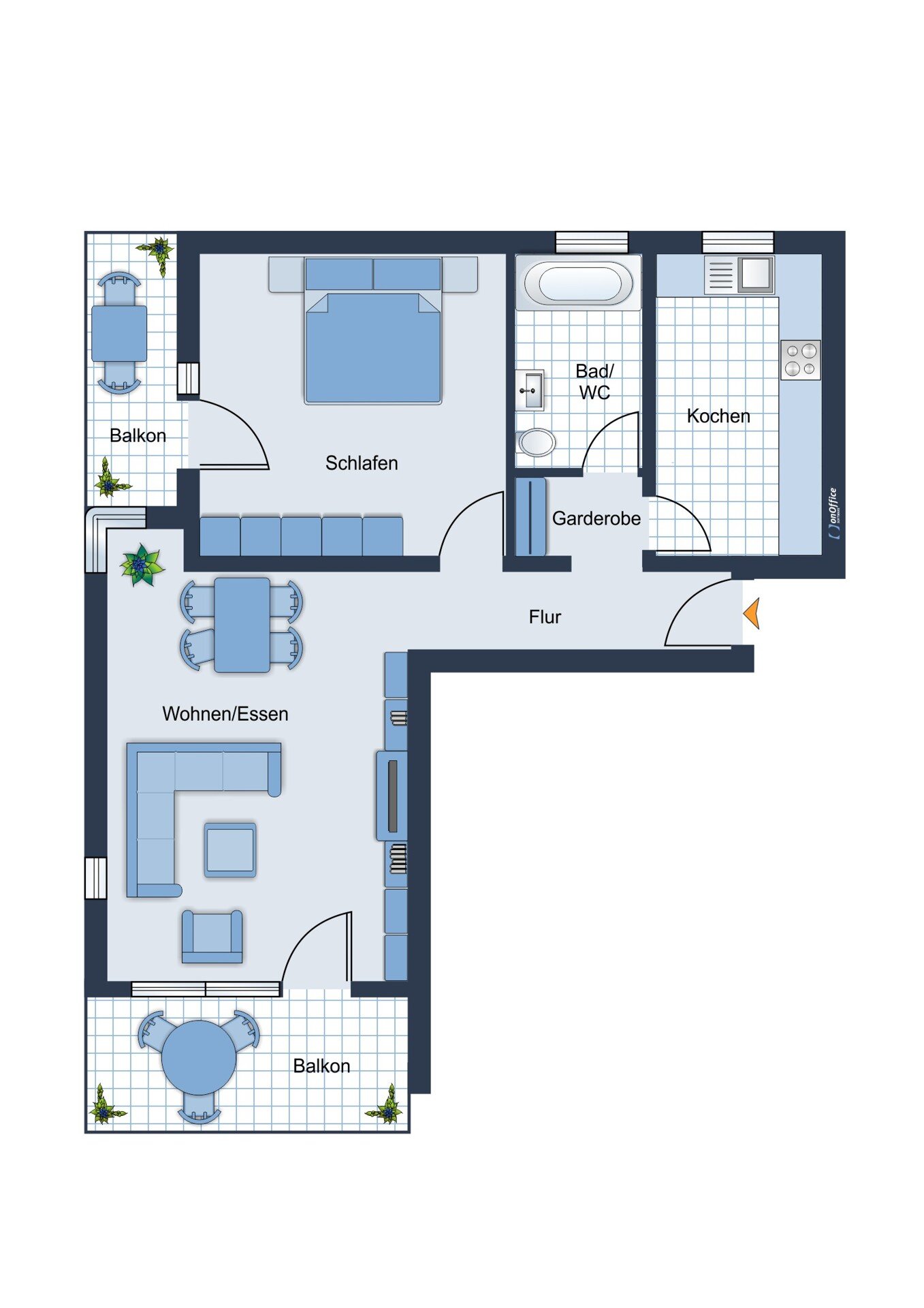 Wohnung zur Miete 630 € 2 Zimmer 65,4 m²<br/>Wohnfläche 1.<br/>Geschoss 01.03.2025<br/>Verfügbarkeit Aulendorf Aulendorf 88326