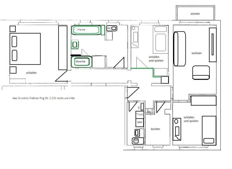 Wohnung zur Miete 595 € 4 Zimmer 88,6 m² 2. Geschoss frei ab sofort Wettiner Ring 58 Colditz 04680