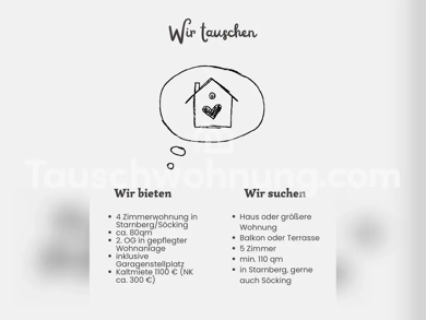 Wohnung zur Miete Tauschwohnung 1.100 € 4 Zimmer 80 m² 2. Geschoss Söcking Starnberg 82319