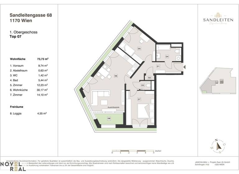 Wohnung zum Kauf - Erstbezug 599.000 € 3 Zimmer 78,3 m² 1. Geschoss Wien 1170