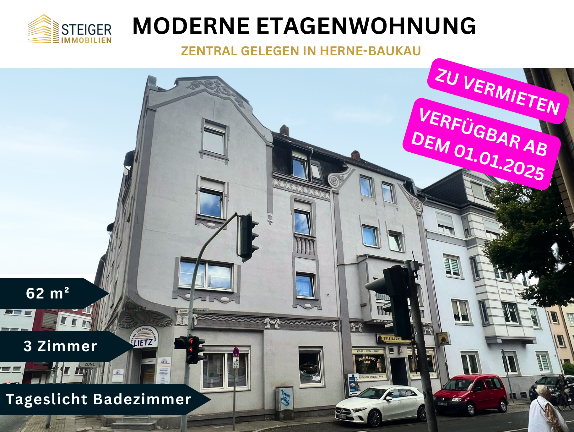 Wohnung zur Miete 421 € 3 Zimmer 62 m² 3. Geschoss frei ab 01.01.2025 Baukau - West Herne 44629