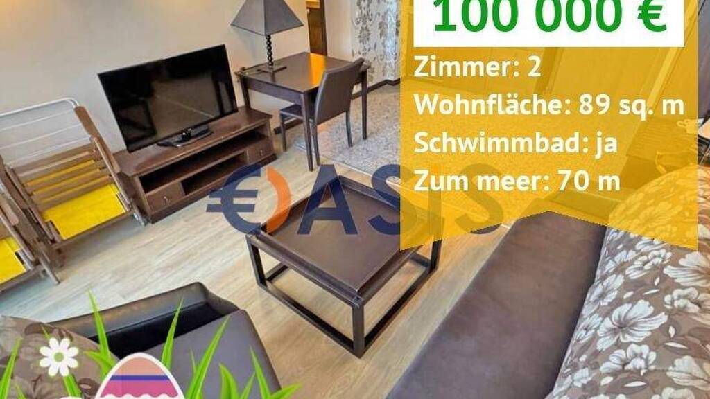 Studio zum Kauf provisionsfrei 100.000 € 2 Zimmer 89 m² 1. Geschoss Sunny Beach