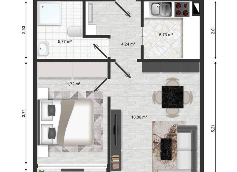 Wohnung zum Kauf 199.500 € 2 Zimmer 42 m² 7. Geschoss Eschersheim Frankfurt am Main 60433