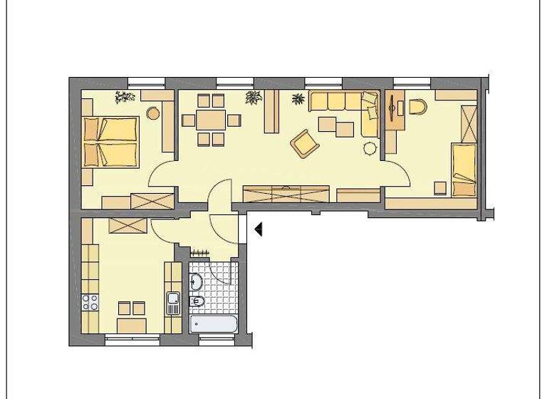 Wohnung zur Miete 455 € 3 Zimmer 77,7 m² 1. Geschoss Rousseaustr. 62 Altenburg 04600