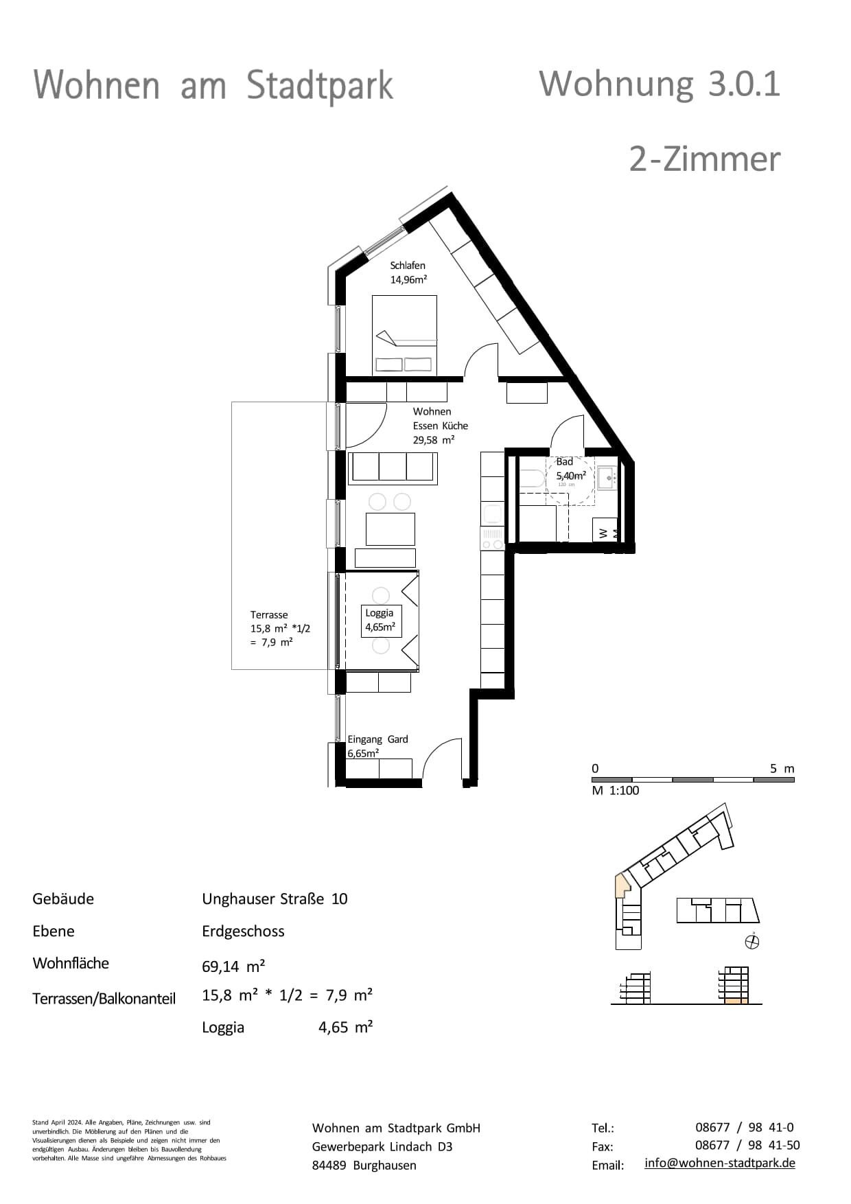 Wohnung zum Kauf provisionsfrei als Kapitalanlage geeignet 350.000 € 2 Zimmer 69,1 m²<br/>Wohnfläche Unghauser Straße 10 Burghausen Burghausen 84489