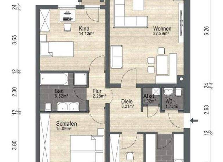 Wohnung zum Kauf 349.000 € 4 Zimmer 98 m² Burgfarrnbach Fürth 90768