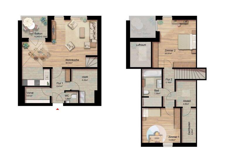 Wohnung zur Miete - Erstbezug 1.630 € 3 Zimmer 117 m² Friedrichsfehn Edewecht / Friedrichsfehn 26188