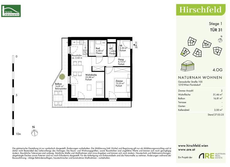 Wohnung zum Kauf - Erstbezug provisionsfrei 286.400 € 2 Zimmer 51,5 m² 4. Geschoss Gerasdorfer Straße 105 Wien 1210