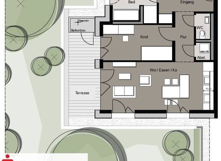 Wohnung zum Kauf - Erstbezug provisionsfrei 373.900 € 3 Zimmer 71 m² Innenstadt Heidenheim 89522