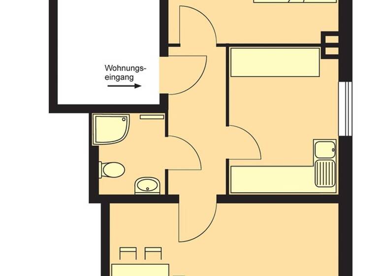 Wohnung zur Miete 776 € 2 Zimmer 46,2 m² EG frei ab sofort Wellingdorf Kiel 24148