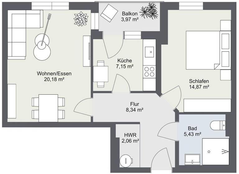 Wohnung zur Miete nur mit Wohnberechtigungsschein 399 € 2 Zimmer 58,7 m² 3. Geschoss frei ab 01.08.2026 Robert-Koch-Straße 47 Oststadt Neubrandenburg 17036