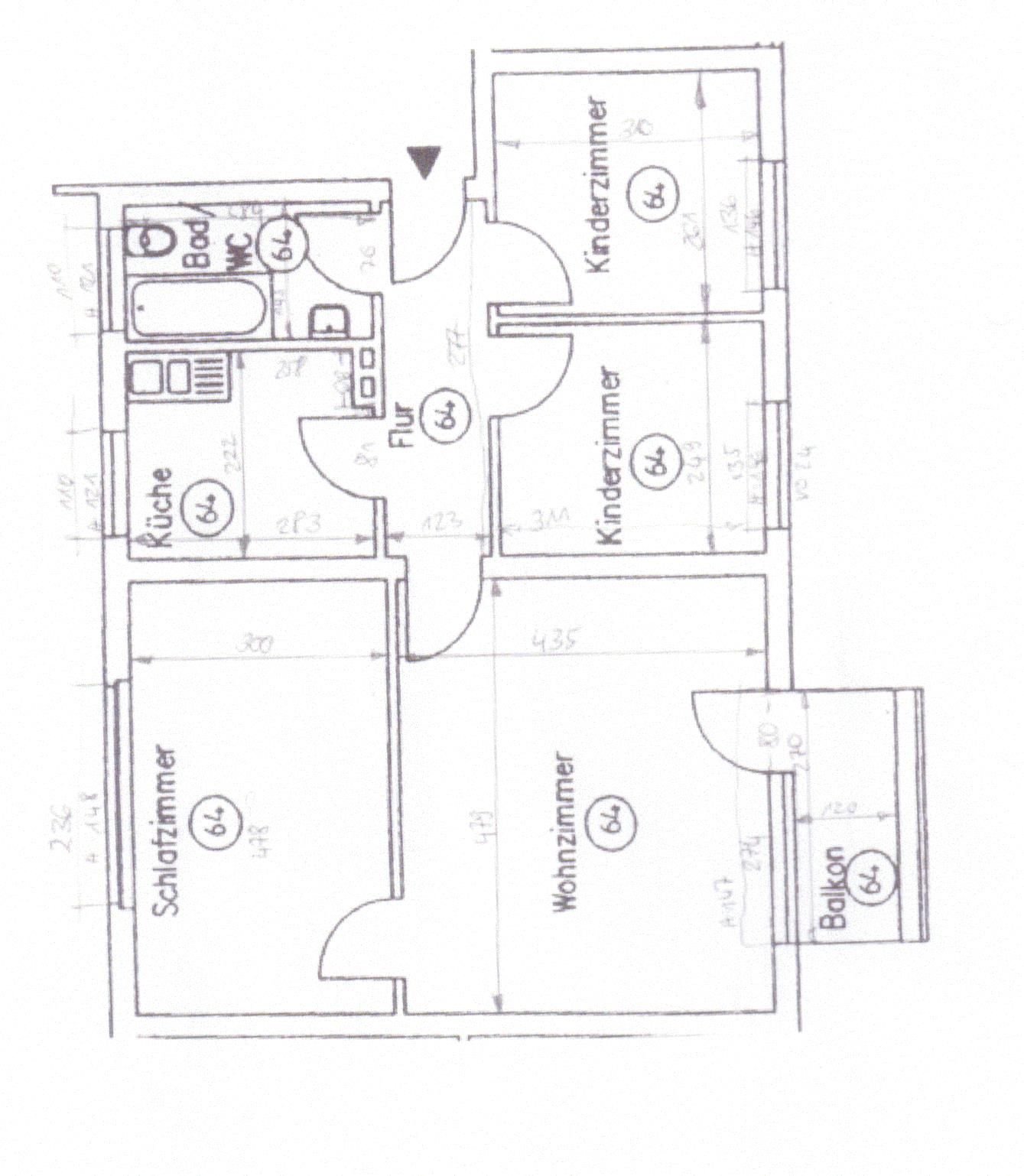 Wohnung zur Miete 690 € 4 Zimmer 64 m²<br/>Wohnfläche 4.<br/>Geschoss ab sofort<br/>Verfügbarkeit Eckernweg 5 Eichelkamp Wolfsburg 38440