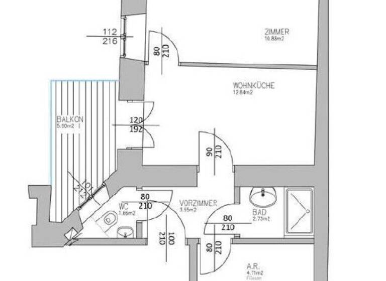 Wohnung zum Kauf 309.000 € 2 Zimmer 36,4 m² 2. Geschoss Lambrechtgasse Wien 1040