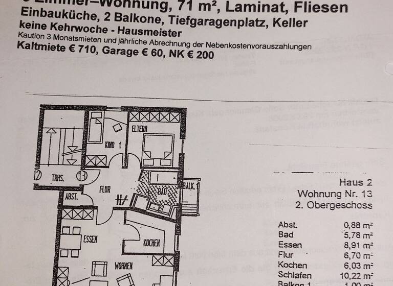 Wohnung zur Miete 710 € 3 Zimmer 71 m² Geschoss 2/4 frei ab 01.06.2026 Innenstadt Heidenheim an der Brenz 89522