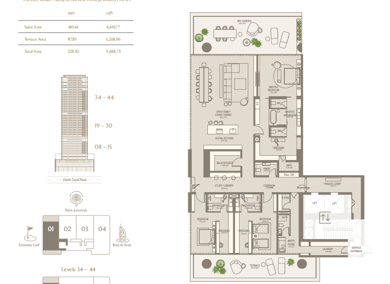 Wohnung zum Kauf provisionsfrei 2.845.400 € 4 Zimmer 528,5 m² Dubai