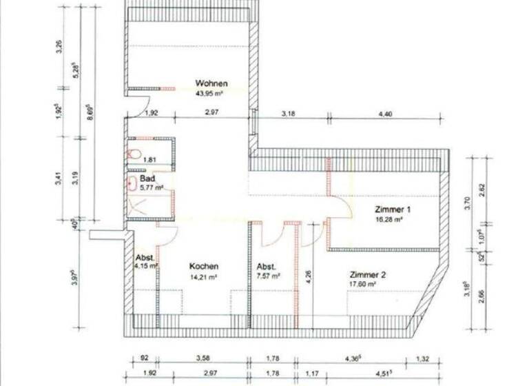 Wohnung zur Miete 1.300 € 3 Zimmer 95 m² 2. Geschoss Vierlandenstraße 31 Bergedorf Hamburg / Bergedorf 21029