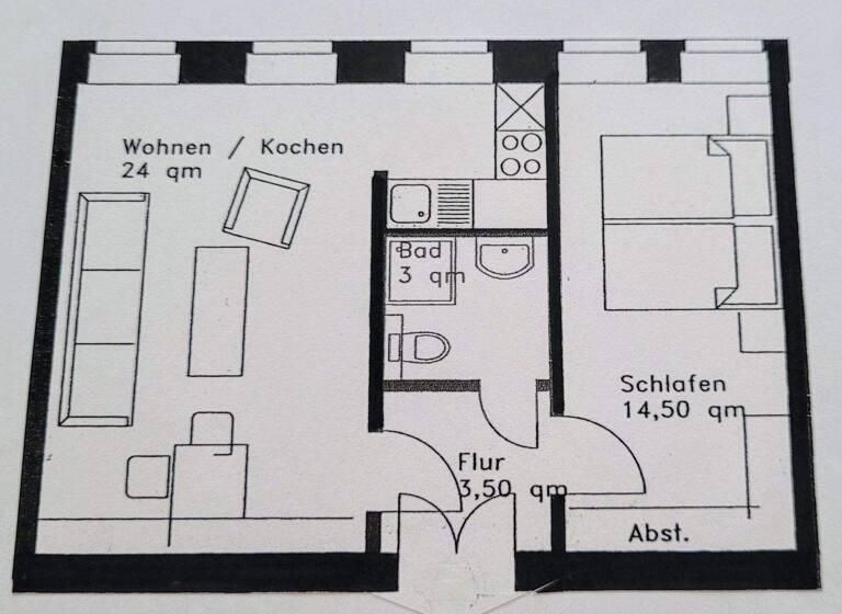 Wohnung zum Kauf 115.000 € 2 Zimmer 42,8 m² 1. Geschoss Alfred-Frank-Str. 2 Schleußig Leipzig 04229