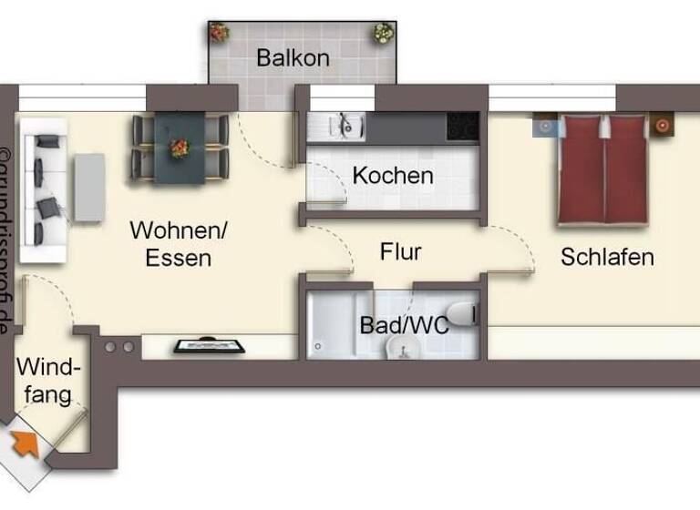 Wohnung zum Kauf 92.000 € 2 Zimmer Aschendorf Papenburg 26871
