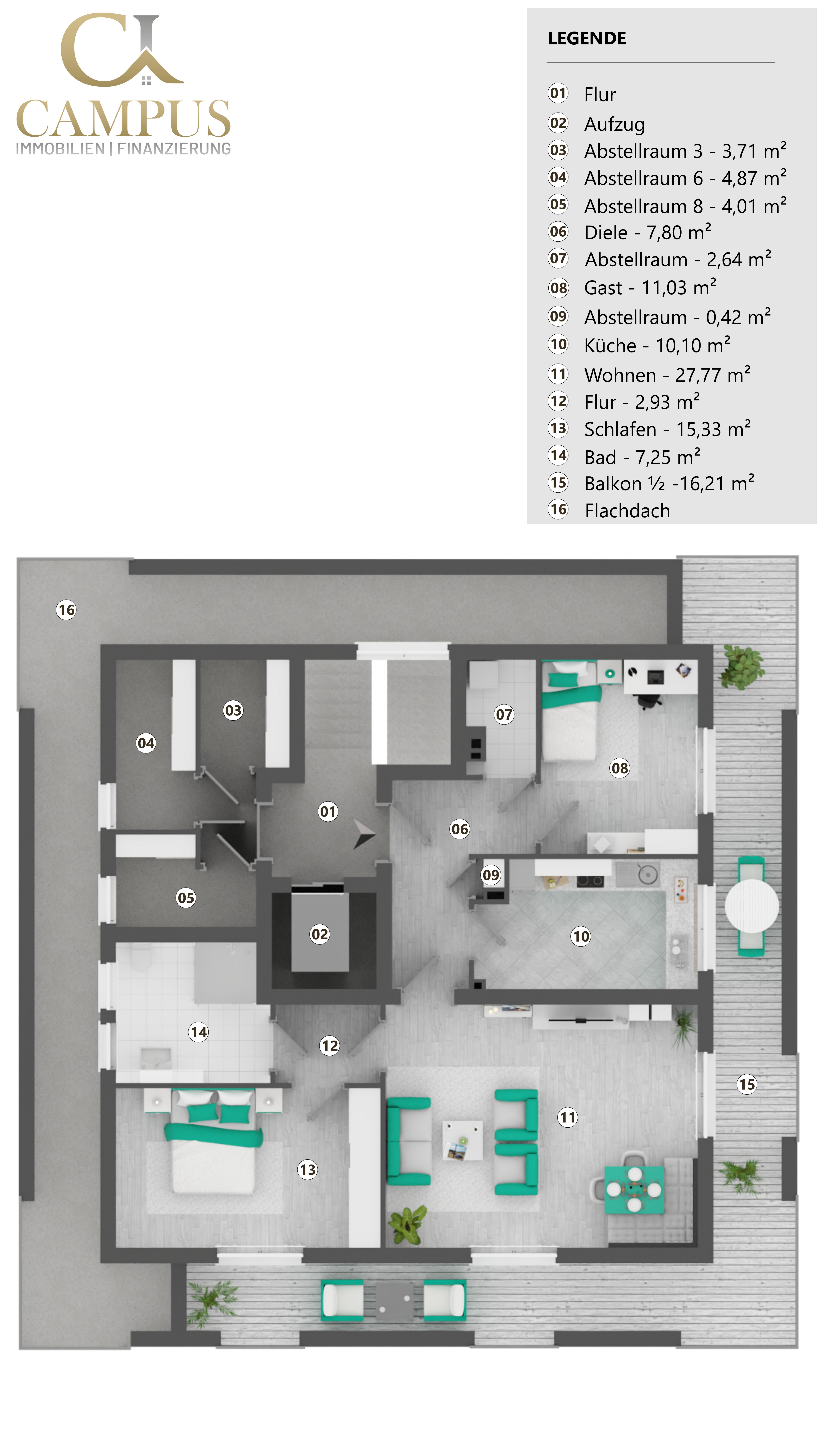 Penthouse zum Kauf 279.000 € 3 Zimmer 101 m²<br/>Wohnfläche Neuenhäusen Celle 29221