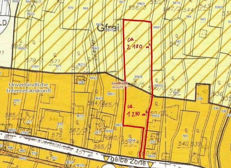 Grundstück zum Kauf 999.000 € 3.450 m² Grundstück Gießhübl 2372