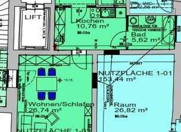 Studio zur Miete 361 € 1 Zimmer 53 m² 1. Geschoss Neunkirchen 2620