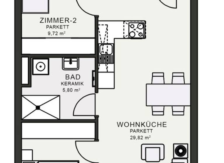 Wohnung zur Miete - Erstbezug 731 € 3 Zimmer 66 m² 2. Geschoss frei ab sofort Fröhlichgasse 23-35 Jakomini Graz 8010