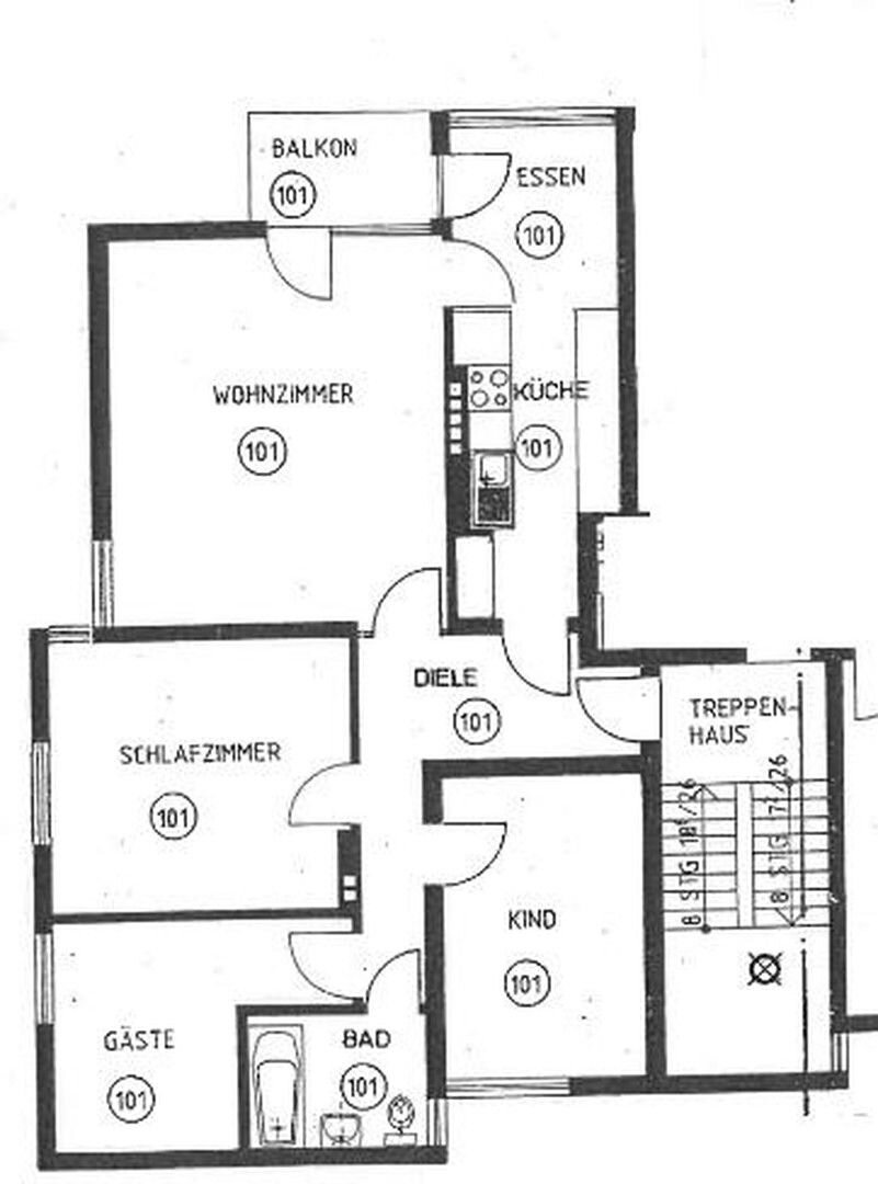 Wohnung zum Kauf provisionsfrei 429.000 € 4 Zimmer 90 m²<br/>Wohnfläche 1.<br/>Geschoss Nippes Köln 50733