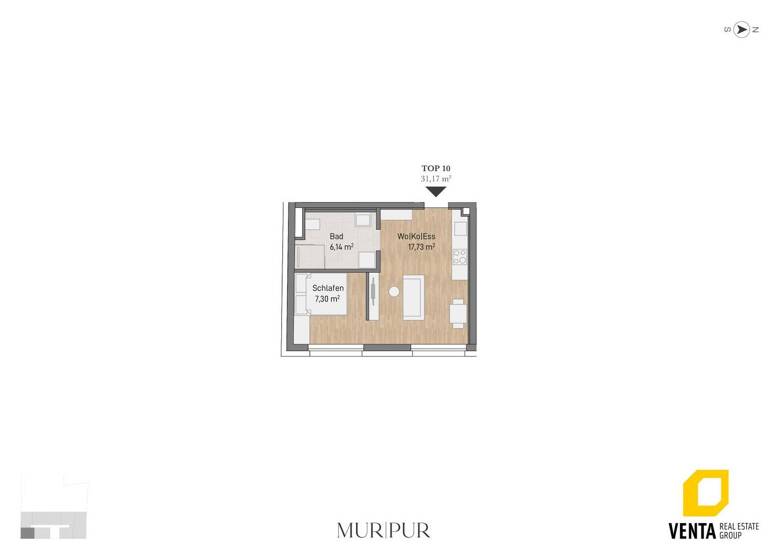 Studio zum Kauf 157.097 € 1 Zimmer 31,2 m² 1. Geschoss Lagergasse Gries Graz 8020