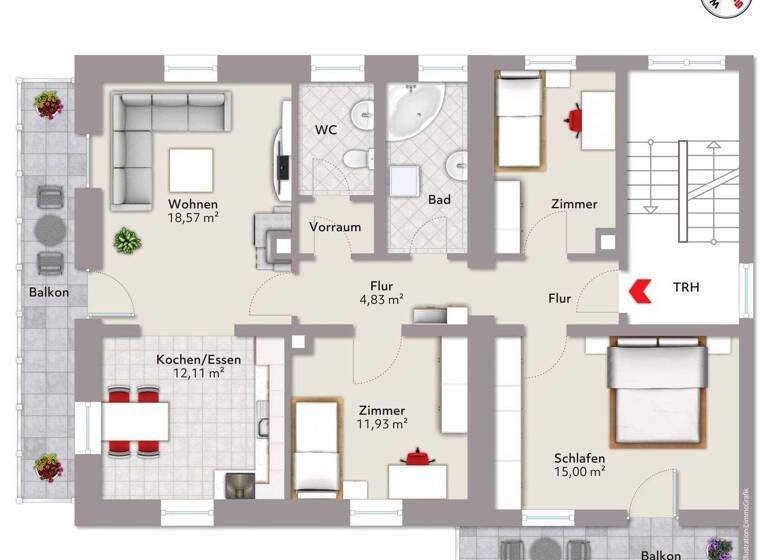 Wohnung zum Kauf 375.000 € 4 Zimmer 97 m² Unterwössen 83246