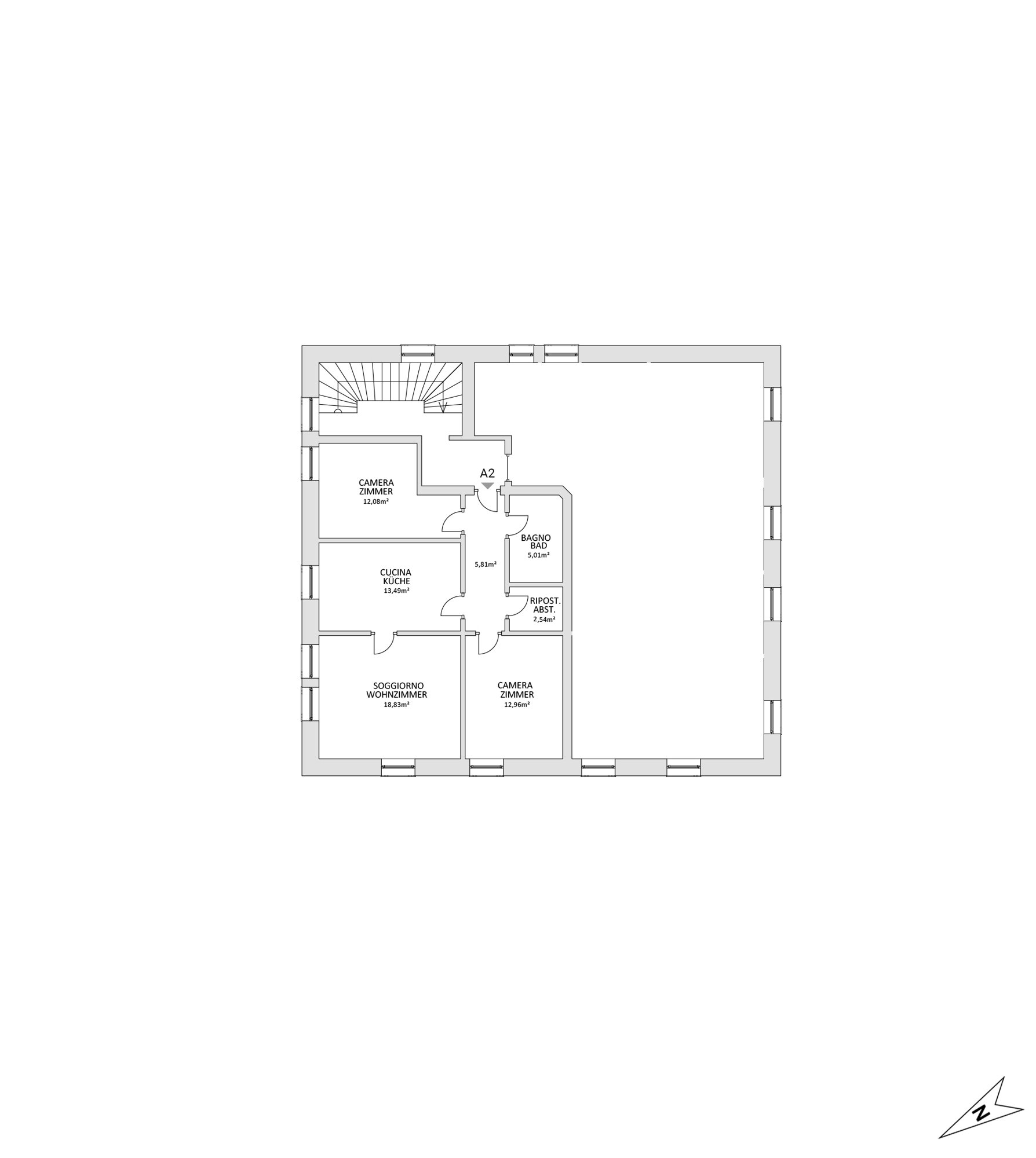 Wohnung zum Kauf 165.000 € 3 Zimmer 70,7 m²<br/>Wohnfläche 1.<br/>Geschoss Pontigl 8 Brenner 39041