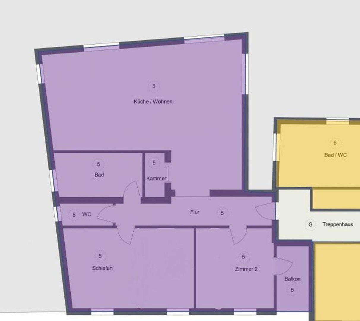 Wohnung zur Miete 1.375 € 3 Zimmer 96 m²<br/>Wohnfläche 2.<br/>Geschoss 01.01.2025<br/>Verfügbarkeit Hünistraße 8 Friedrichshafen - Mitte 1 Friedrichshafen 88045