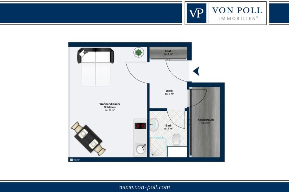 Wohnung zum Kauf 260.000 € 1 Zimmer 24,3 m²<br/>Wohnfläche 3.<br/>Geschoss Münchener Freiheit München 80802