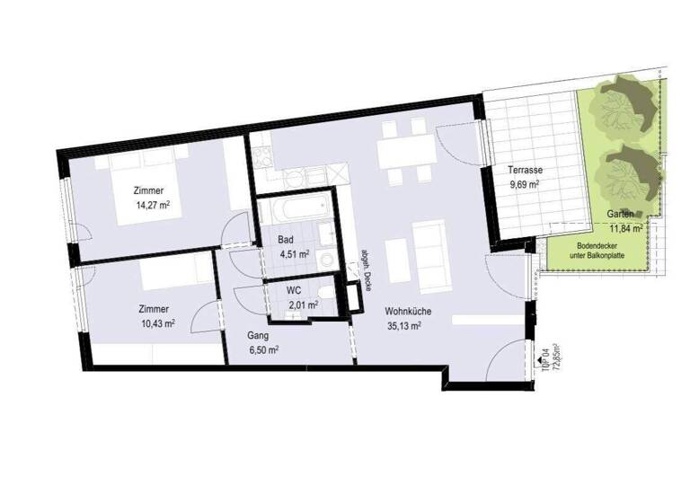 Wohnung zum Kauf - Erstbezug 519.600 € 3 Zimmer 73 m² EG Wien 1180