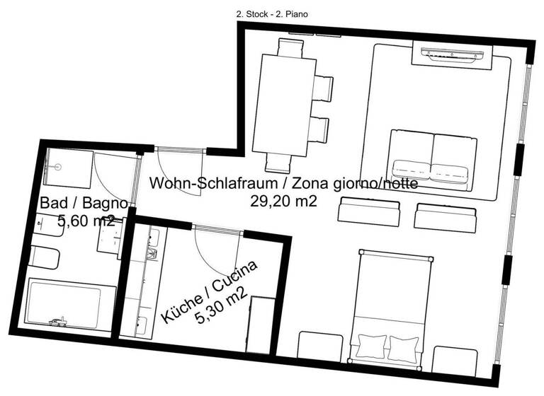 Studio zur Miete 900 € 1 Zimmer 51 m² 3. Geschoss Bozen 39100