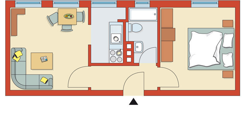 Wohnung zur Miete 308 € 2 Zimmer 33,8 m²<br/>Wohnfläche 2.<br/>Geschoss 01.03.2025<br/>Verfügbarkeit Dornestraße 67 St. Lorenz - Süd Lübeck-St. Lorenz 23558