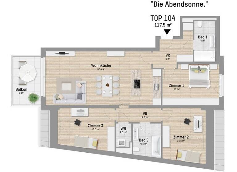 Wohnung zum Kauf - Erstbezug 749.900 € 4 Zimmer 118,7 m² 1. Geschoss Lobaugasse 25 Wien 1220