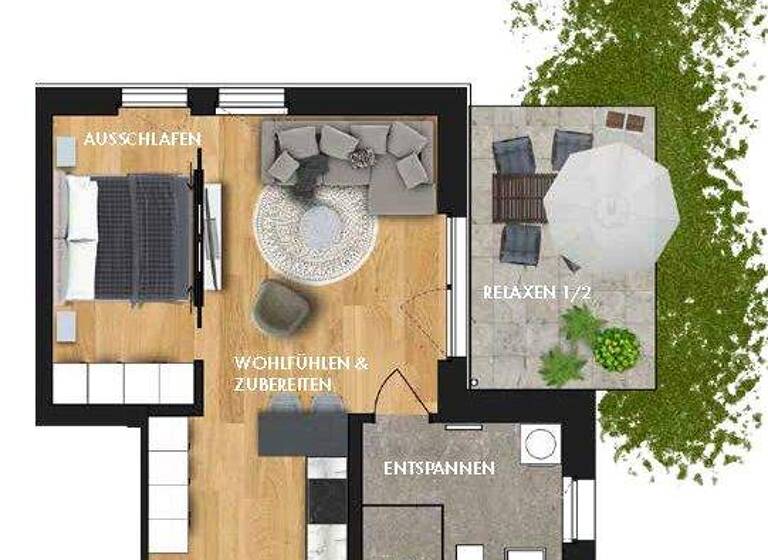 Wohnung zur Miete - Erstbezug 980 € 2 Zimmer 49,2 m² EG frei ab sofort Zöbigker Straße 124 Markkleeberg 04416