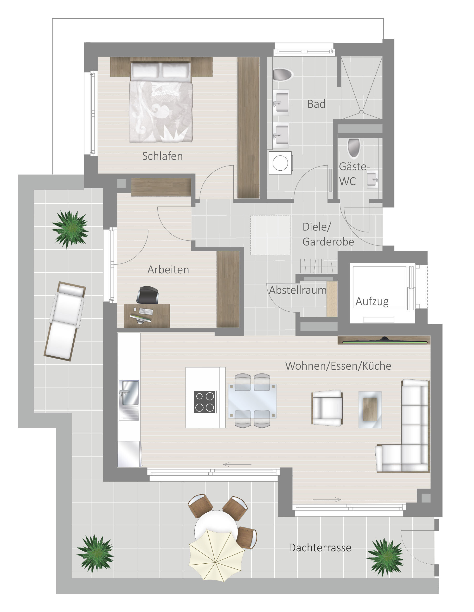 Penthouse zum Kauf provisionsfrei 569.800 € 3,5 Zimmer 94,4 m²<br/>Wohnfläche 3.<br/>Geschoss Stammheimer Straße 21 Kallenberg Korntal-Münchingen 70825