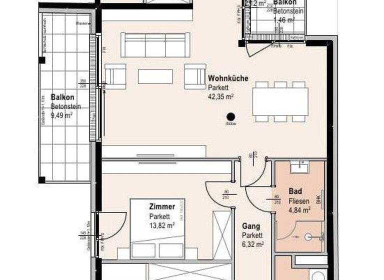 Wohnung zum Kauf 1.065.000 € 4 Zimmer 125,3 m² 3. Geschoss Siebenbrunnengasse 44 Wien 1050